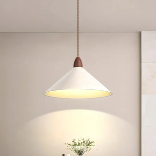 Minimalist White Metal Cone Bedroom Pendant Light Zawala Image - 6