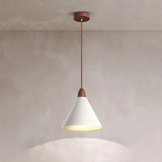 Minimalist White Metal Cone Bedroom Pendant Light Zawala Image - 7