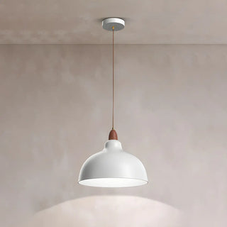 Minimalist White Metal Cone Bedroom Pendant Light Zawala Image - 8