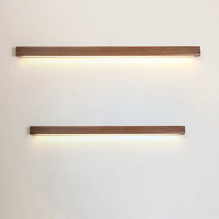 Minimalist Rectangular Wooden Linear LED Vanity Light Zawala Image - 12
