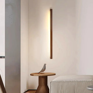 Minimalist Rectangular Wooden Linear LED Vanity Light Zawala Image - 2