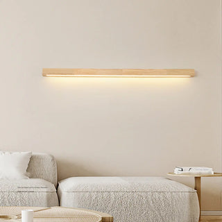 Minimalist Rectangular Wooden Linear LED Vanity Light Zawala Image - 3
