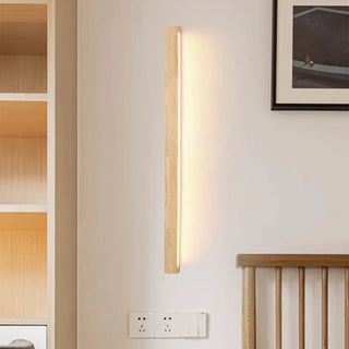 Minimalist Rectangular Wooden Linear LED Vanity Light Zawala Image - 4