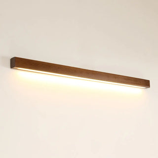 Minimalist Rectangular Wooden Linear LED Vanity Light Zawala Image - 10