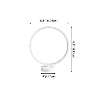 Modern Circular LED Table Lamp White Minimalist Zawala #size