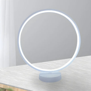 Modern Circular LED Table Lamp White Minimalist Zawala Image - 2