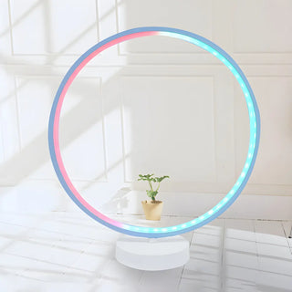 Modern Circular LED Table Lamp White Minimalist Zawala Image - 3