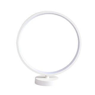 Modern Circular LED Table Lamp White Minimalist Zawala Image - 8