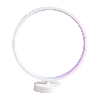 Modern Circular LED Table Lamp White Minimalist Zawala Image - 9