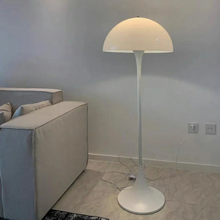 Contemporary White Mushroom Metal LED Floor Lamp Zawala Image - 13