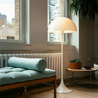 Contemporary White Mushroom Metal LED Floor Lamp Zawala Image - 3