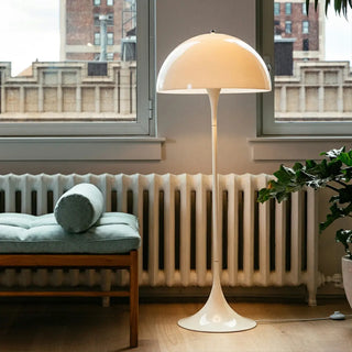Contemporary White Mushroom Metal LED Floor Lamp Zawala Image - 5