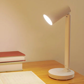 Minimalist White Adjustable Cone LED Study Table Lamp Zawala Image - 1