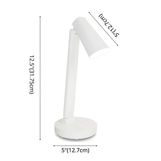 Minimalist White Adjustable Cone LED Study Table Lamp Zawala #size