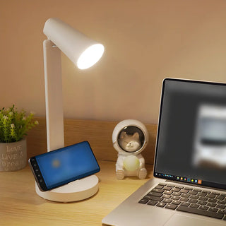 Minimalist White Adjustable Cone LED Study Table Lamp Zawala Image - 2