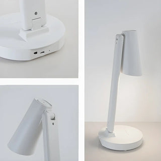 Minimalist White Adjustable Cone LED Study Table Lamp Zawala Image - 5
