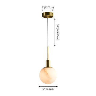 Minimalistic Alabaster White Mini Bell Globe Pendant Light Zawala #size