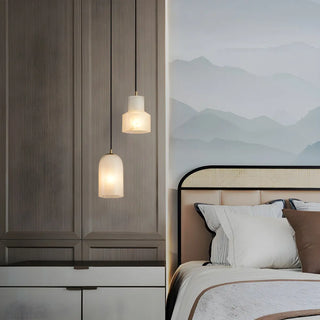 Minimalistic Alabaster White Mini Bell Globe Pendant Light Zawala Image - 3