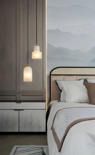 Minimalistic Alabaster White Mini Bell Globe Pendant Light Zawala Image - 4