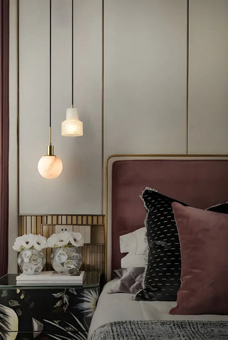 Minimalistic Alabaster White Mini Bell Globe Pendant Light Zawala Image - 6