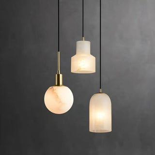 Minimalistic Alabaster White Mini Bell Globe Pendant Light Zawala Image - 7
