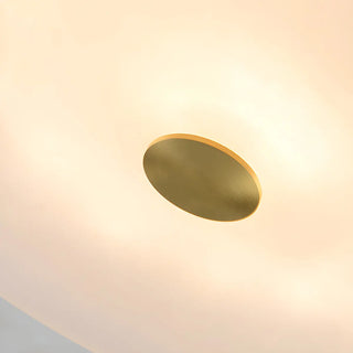 Minimalist Round Alabaster White Flush Mount Ceiling Light Zawala Image - 10