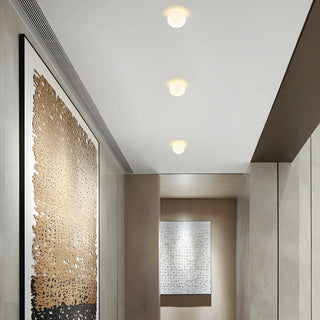 Minimalist Bedroom White Ball Flush Mount Ceiling Light Zawala Image - 1