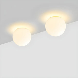 Minimalist Bedroom White Ball Flush Mount Ceiling Light Zawala Image - 13
