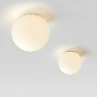 Minimalist Bedroom White Ball Flush Mount Ceiling Light Zawala Image - 9