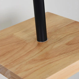 Minimalist Cone Black Metal Floor Lamp with Shelf Zawala Image - 3