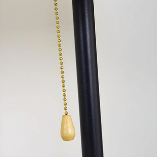 Minimalist Cone Black Metal Floor Lamp with Shelf Zawala Image - 4