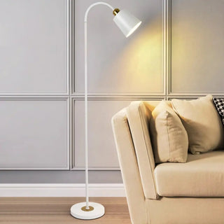 ZOWALA - Minimalist White Cone Metal Adjustable Floor Lamp Image - 1