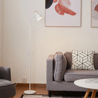 Minimalist White Cone Bedside Reading Floor Lamp Zawala Image - 3