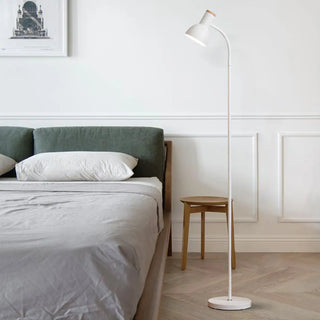 Minimalist White Cone Bedside Reading Floor Lamp Zawala Image - 5