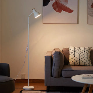 Minimalist White Cone Bedside Reading Floor Lamp Zawala Image - 7