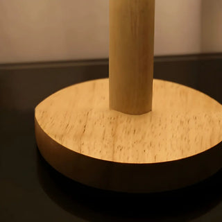 Minimalist Fabric Shade Wood Base Cylinder Table Lamp Zawala Image - 11