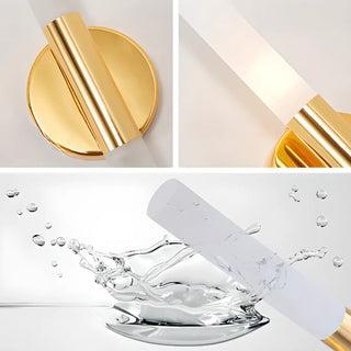 ZOWALA - Minimalist White Glass Column Bathroom Vanity Light Image - 10