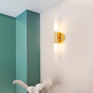 ZOWALA - Minimalist White Glass Column Bathroom Vanity Light Image - 3