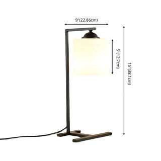 Minimalist White Cylinder Shade Black Base Table Lamp Zawala #size