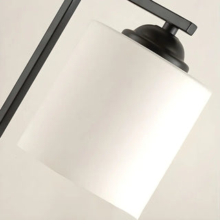 Minimalist White Cylinder Shade Black Base Table Lamp Zawala Image - 7
