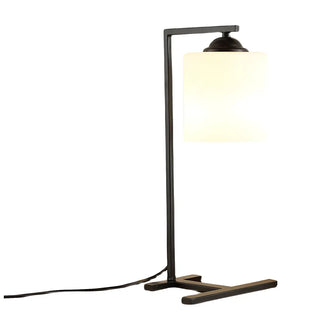 Minimalist White Cylinder Shade Black Base Table Lamp Zawala Image - 9