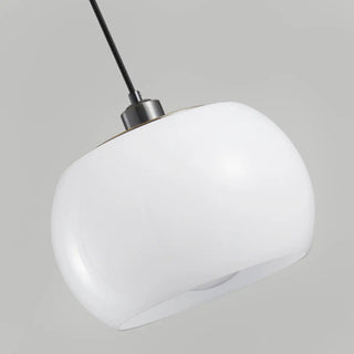 ZOWALA - Minimalist Modern Drum White Glass Pendant Light Image - 11