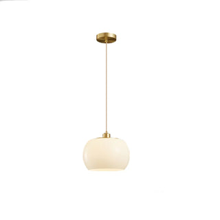 ZOWALA - Minimalist Modern Drum White Glass Pendant Light Image - 12