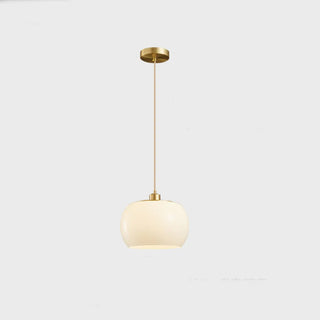 ZOWALA - Minimalist Modern Drum White Glass Pendant Light Image - 6