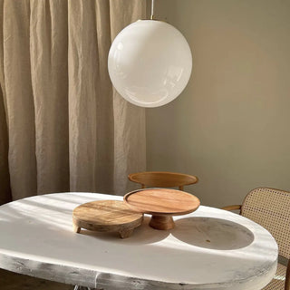 ZOWALA - Minimalist Globe Glass Living Room White Pendant Light Image - 1