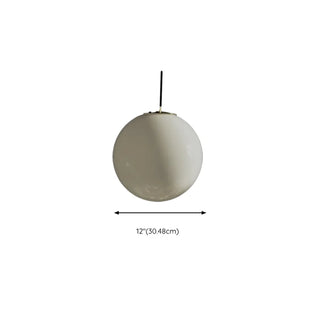 ZOWALA - Minimalist Globe Glass Living Room White Pendant Light Image - 11