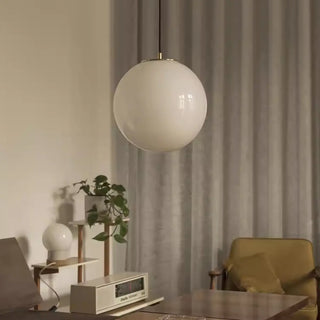 ZOWALA - Minimalist Globe Glass Living Room White Pendant Light Image - 2