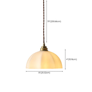 ZOWALA - Minimalist Gold White Glass Dome Pendant Light #size