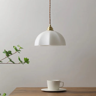 ZOWALA - Minimalist Gold White Glass Dome Pendant Light Image - 3