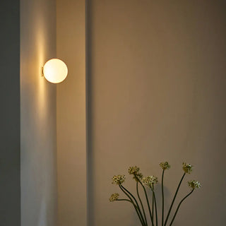ZOWALA - Minimalist White Globe LED Wall Sconce Light Image - 1